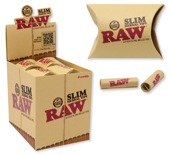 RAW PRE-ROLLED HEMP TIPS SLIM 21CT | DISPLAY OF 20 (MSRP $)