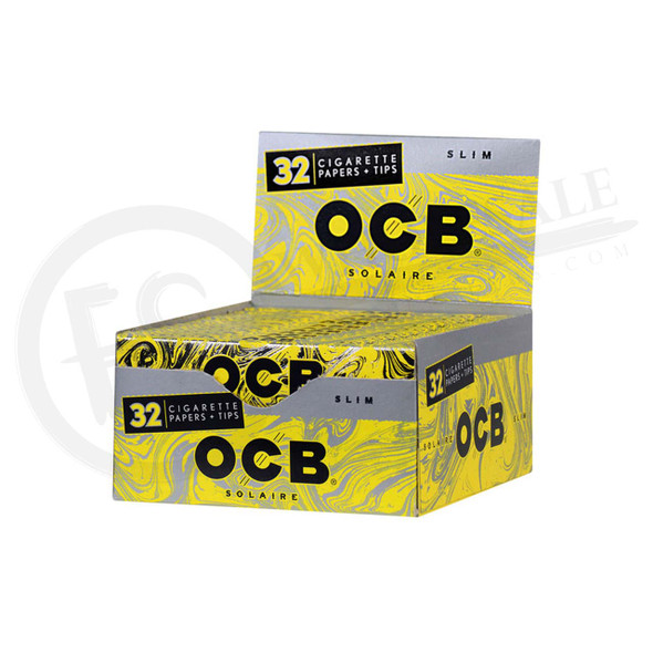 OCB - SOLAIRE ROLLING PAPERS - SLIM + TIPS 50CT | DISPLAY OF 24 (MSRP $3.00each)