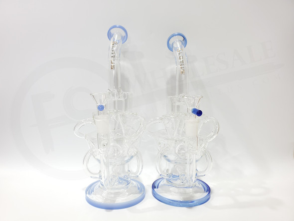 LOTUS GLASS 11" RECYCLER WATER PIPE (15472) | ASSORTED COLORS (MSRP $110.00)