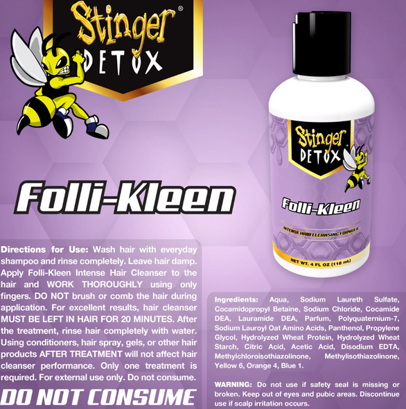 STINGER DETOX - FOLLI-KLEEN INTENSE HAIR CLEANSING FORMULA 4oz