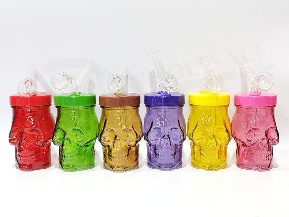 5" FACE GLASS OIL BURNER WATER PIPE (16336) | ASSORTED COLORS (MSRP $12.00)