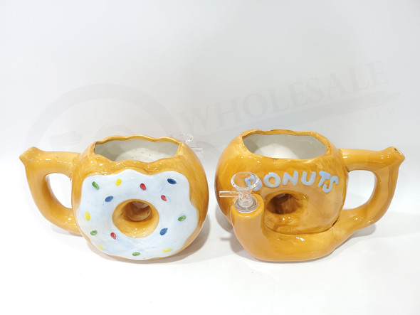 5" SPRINKLED DONUT CERAMIC PIPE MUG (17576) | ASSORTED COLORS (MSRP $50.00)