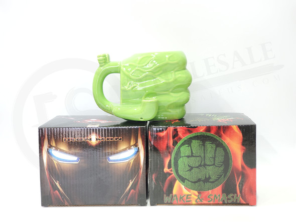 4" GREEN HULK HAND SMOKING PIPE MUG (17602) | ASSORTED COLORS (MSRP $50.00)