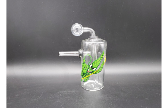 5" GLASS OIL BURNER 3pc WATERPIPE USA with STICKER DECAL (19449) | ASSORTED STICKER (MSRP $9.00)