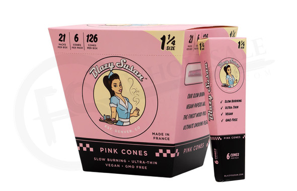 BLAZY SUSAN - PINK PREMIUM PRE-ROLLED CONES | DISPLAY OF 21 (MSRP $)