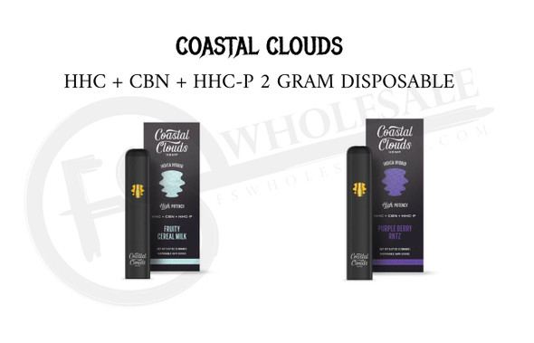 COASTAL CLOUDS - HHC + CBN + HHC-P 2 GRAM DISPOSABLE VAPE DEVICE | SINGLE (MSRP $37.00each)