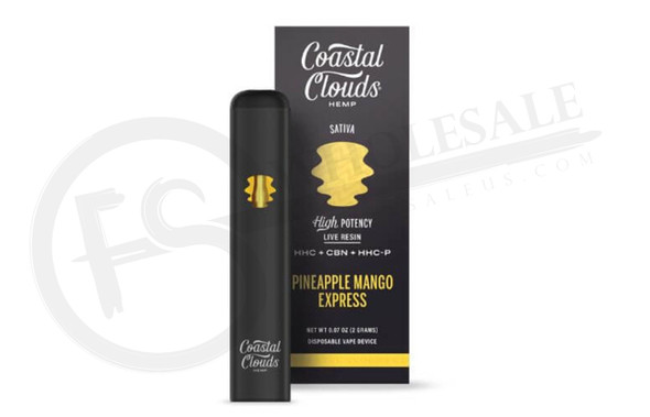 COASTAL CLOUDS - HHC + CBN + HHC-P LIVE RESIN 2 GRAM DISPOSABLE VAPE DEVICE | DISPLAY OF 5 (MSRP $45.00each)