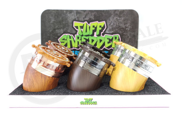 TUFF SHREDDER GRINDER 63mm 4 PART - SHIP WHEEL DESIGN (TS10015) | SINGLE ASSCORTED COLORS (MSRP $)