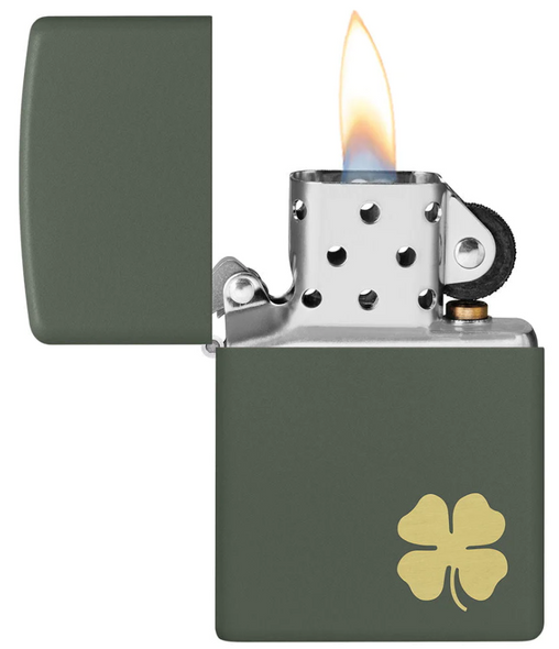 ZIPPO LIGHTER - FOUR LEAF CLOVER - 49796 (MSRP $27.95)