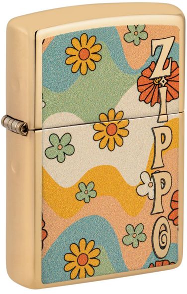 ZIPPO LIGHTER - ZIPPO FLOWER POWER DESIGN - 48503 (MSPR $34.95)