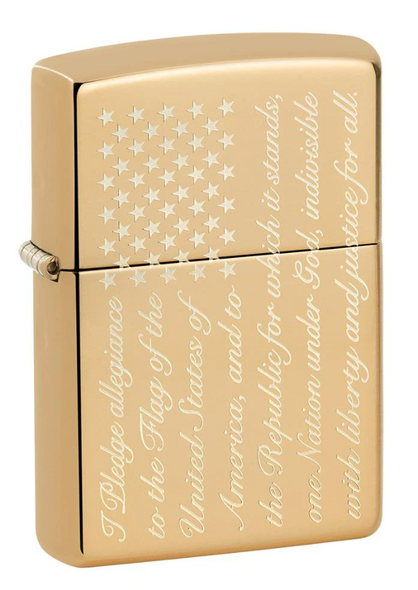 ZIPPO LIGHTER - PLEDGE OF ALLEGIANCE DESIGN - 49585 (MSRP $32.95)