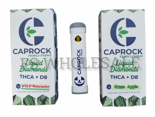 CAPROCK FAMILY FARMS - THC-A + D8 LIQUID DIAMONDS 1g DISPOSABLE DEVICE | SINGLE (MSRP $)