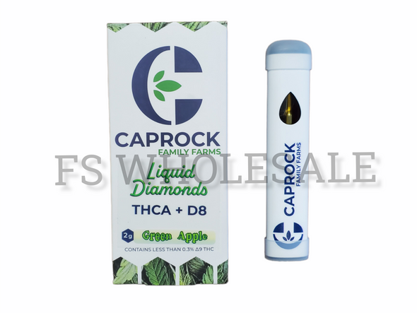 CAPROCK FAMILY FARMS - THC-A + D8 LIQUID DIAMONDS 2g DISPOSABLE DEVICE | SINGLE (MSRP $)