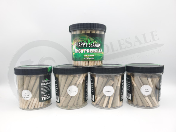 HAPPY SHAMAN - THC-A PRE-ROLLS 60CT 1GRAM - HYBRID | SINGLE JAR (MSRP $)