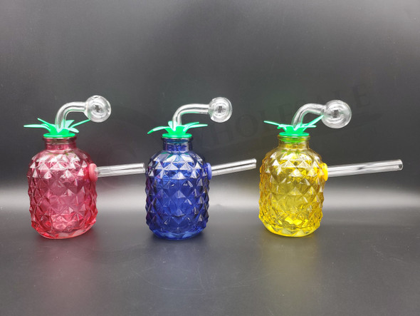 PINEAPPLE OIL BURNER WATER PIPE (23572) | ASSORTED COLORS (MSRP $13.00)