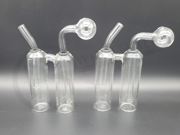 2 IN 1 OIL BURNER WATER PIPE CLEAR (23576) | ASSORTED COLORS (MSRP $10.00)