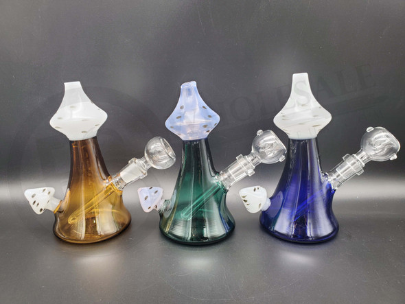 6" GLASS WATERPIPE MUSHROOM (24052) | ASSORTED COLORS (MSRP $15.00)