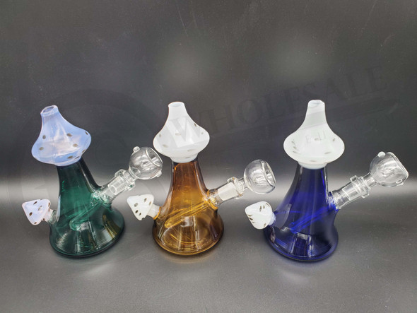 6" GLASS WATERPIPE MUSHROOM (24052) | ASSORTED COLORS (MSRP $15.00)