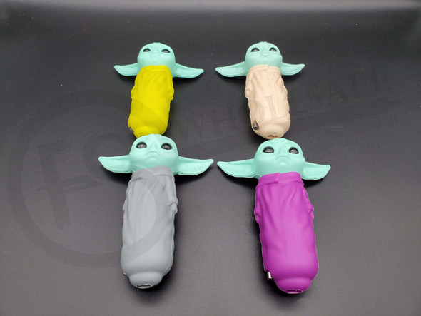 SILICONE BABY ALIEN HANDPIPE with STORAGE (24084) | ASSORTED COLORS (MSRP $10.00)