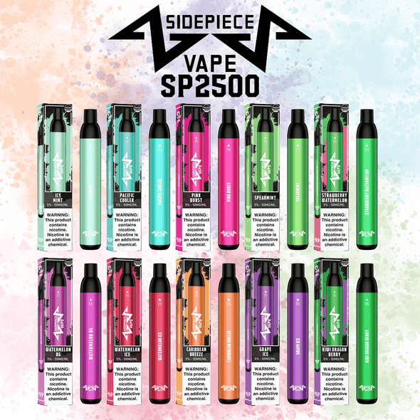 SIDEPIECE SP2500 DISPOSABLE VAPE 2500 PUFFS | DISPLAY OF 10 (MSRP $15.99each)