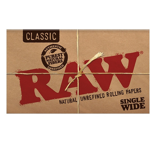 RAW ROLLING PAPERS - SINGLE WIDE SIZE | DISPLAY OF 25 (MSRP $)