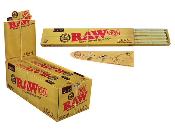 RAW CONE ROLLING PAPERS - LEAN 110MM/40MM | DISPLAY OF 12 (MSRP $)