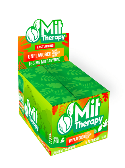 MIT THERAPY - NANO 155mg KRATOM LIQUID SHOTS FULL SPECTRUM EXTRACT | DISPLAY OF 12 (MSRP $each)