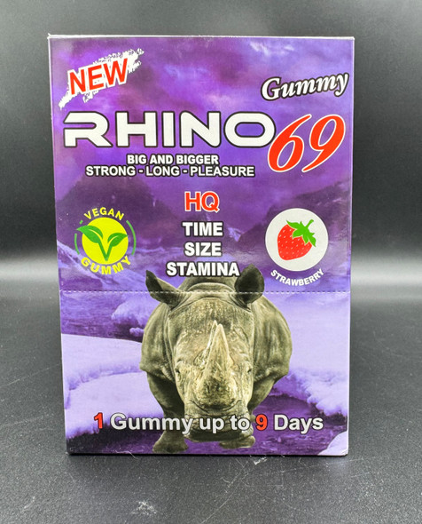 RHINO 69 - SENSUAL ENHANCEMENT GUMMY 1 COUNT - STRAWBERRY |  DISPLAY OF 24 (MSRP $9.99each)