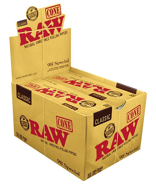 RAW CLASSIC 98 SPECIAL 20 CONES - DISPLAY OF 12