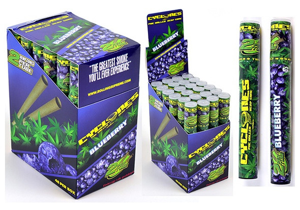 CYCLONES HEMP PRE-ROLLED CONES - BLUEBERRY 2PK | DISPLAY OF 24 (MSRP $) CYCLONES HEMP PRE-ROLLED CONES - BLUEBERRY 2PK | DISPLAY OF 24 (MSRP $)