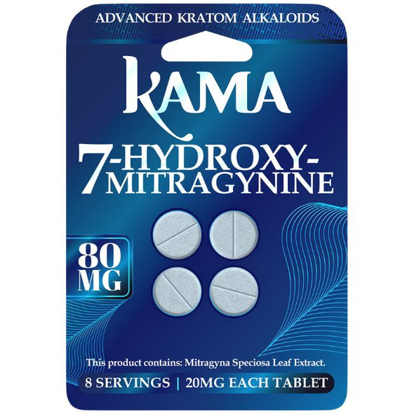 KAMA 7-HYDROXY ADVANCED KRATOM ALKALOID 20MG PER TABLET 4PK | SINGLE (MSRP $)