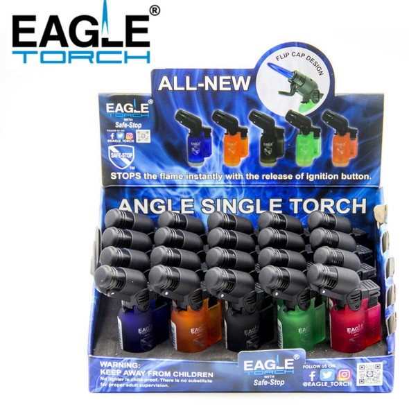EAGLE TORCH (PT116B) SINGLE ANGLE TORCH LIGHTER | DISPLAY OF 20