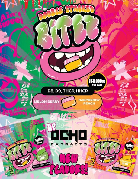 BITEZ DOUBLE STACKED BITEZ (D8+D9+THCP+HHCP) 2000MG x 60CT GUMMIES 120000MG | DISPLAY OF 60 (MSRP $)