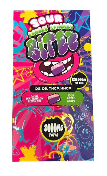 BITEZ DOUBLE STACKED BITEZ (D8+D9+THCP+HHCP) 2000MG x 60CT GUMMIES 120000MG | DISPLAY OF 60 (MSRP $)