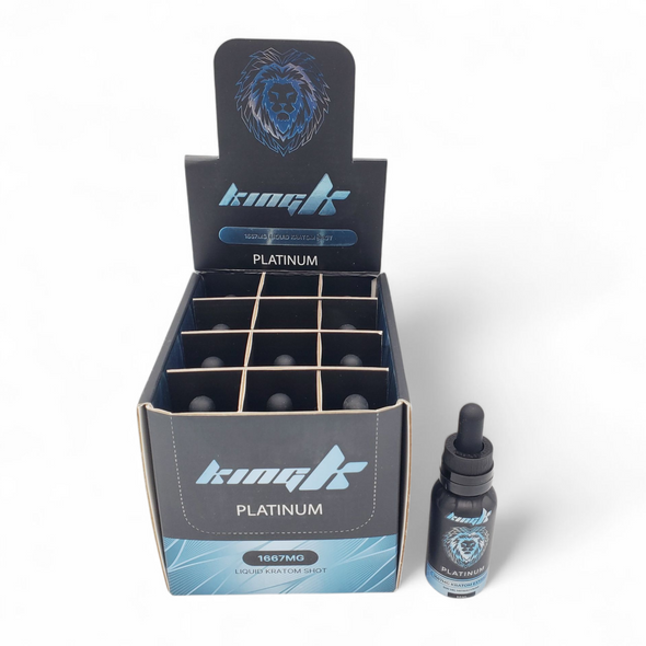 KING K - PLATINUM LIQUID KRATOM SHOT 500MG | DISPLAY OF 12 (MSRP $24.00each)