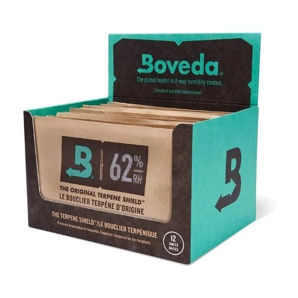 BOVEDA 62% HUMIDITY CONTROL 67 GRAMS | DISPLAY OF 12 (MSRP $)