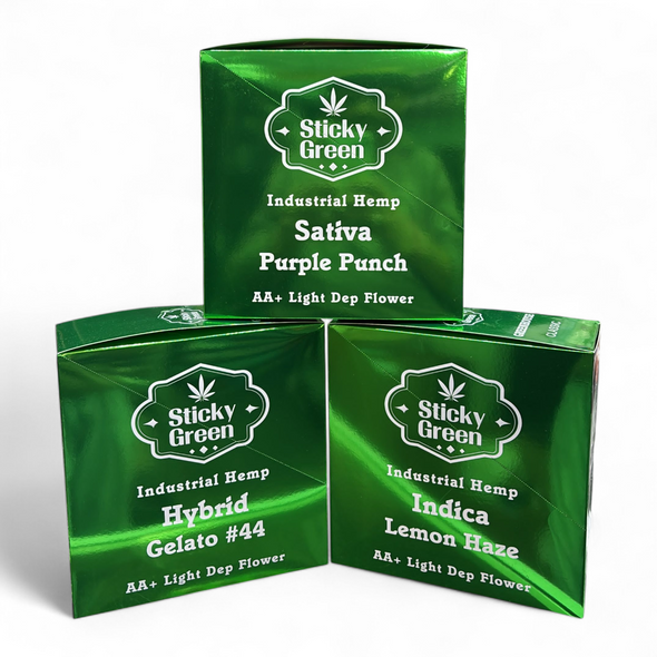 STICKY GREEN - THC-A AA+ LIGHT DEP FLOWER 2.5G 2CT PRE-ROLL | DISPLAY OF 10 (MSRP $)