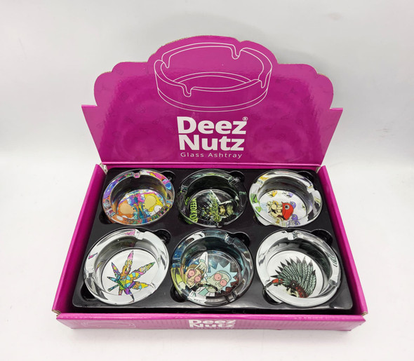 DEEZ NUTZ GLASS ASHTRAY (32999) | ASSORTED DESIGN (MSRP $6.99)