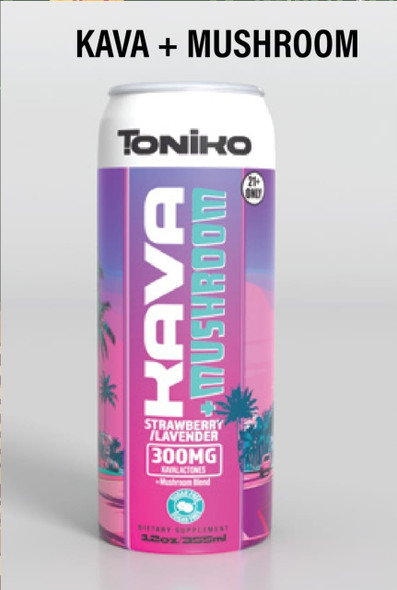 TONIKO KAVA + MUSHROOM 300mg DRINK | DISPLAY OF 12 (MSRP $7.99each)