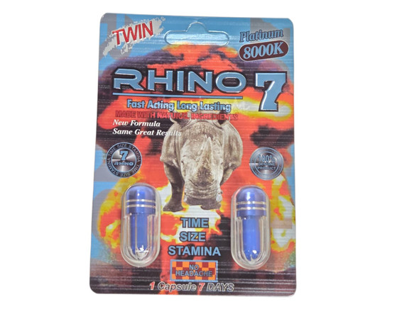 RHINO 7 - PLATINUM 8000K (2 CAPSULE) | DISPLAY OF 24 (MSRP $)
