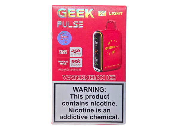 GEEK X-LIGHT PULSE 35K PUFFS DISPOSABLE (MADE IN INDONESIA) - TEXAS COMPLIANT SB2024 | DISPLAY OF 5 ( MSRP $19.99 Each)