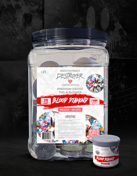 DESTROYER HIGH POTENCY PREMIUM EXOTIC THC-A FLOWER 1 GRAM | DISPLAY OF 28 (MSRP $)