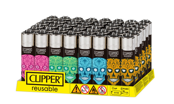 CLIPPER - LIGHTER (CP11) SUGAR SKULLS | DISPLAY OF 48 (MSRP $each)