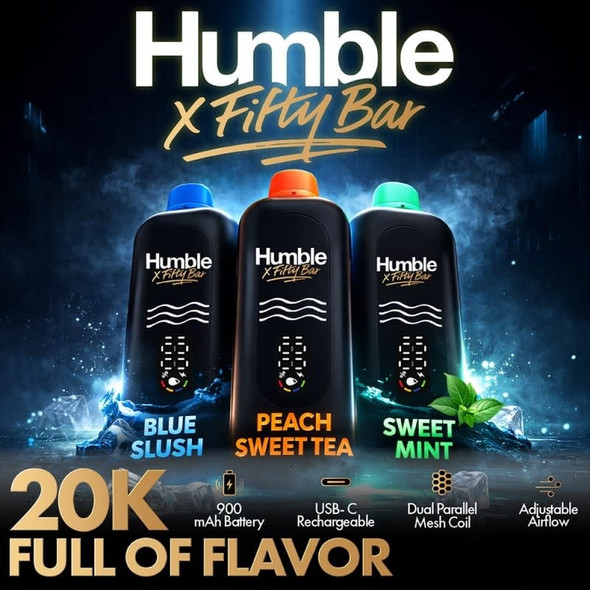 FIFTY BAR x HUMBLE 5% NICOTINE 20,000 PUFFS DISPOSABLE | DISPLAY OF 5 (MSRP $each)