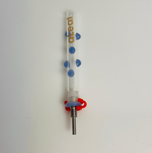 ALEAF - 5" GLASS STRAW with METAL TIP (DAB STRAW) - ALNC5056 (35638) | ASSORTED COLORS (MSRP $9.00)