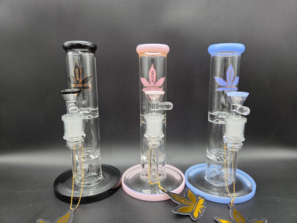 ALEAF GLASS 8.5" WATER PIPE - AL6218M (35598) | ASSORTED COLORS (MSRP $29.00)