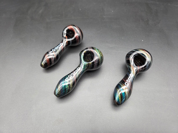 ALEAF - 4" GLASS GLAZED GLITTER HAND PIPE - ALHP5056 (35661) | ASSORTED COLORS (MSRP $25.00)