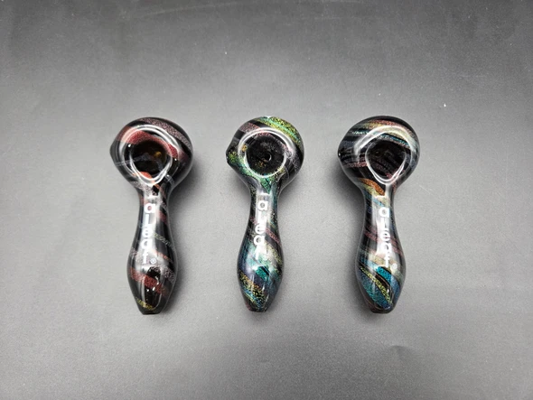 ALEAF - 4" GLASS GLAZED GLITTER HAND PIPE - ALHP5056 (35661) | ASSORTED COLORS (MSRP $25.00)