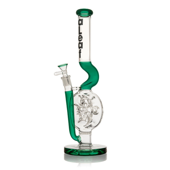 ALEAF GLASS - 14" SWISS PERC WATERPIPE - AL2090 (35594) | ASSORTED COLORS (MSRP $120.00)