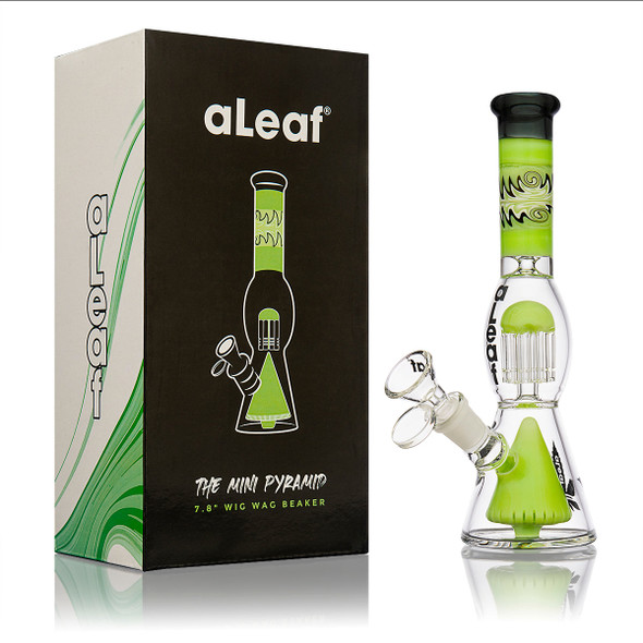 ALEAF GLASS - 7.8" THE MINI PYRAMID WIG WAG BEAKER WATERPIPE - AL2020 (35514) | ASSORTED COLORS (MSRP $90.00)